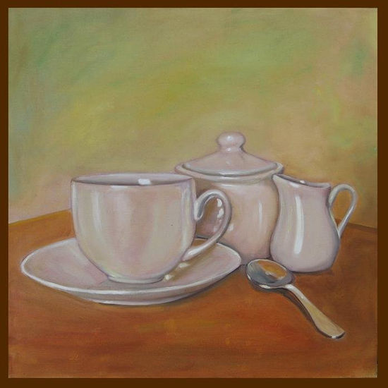 Hora del té Oil Canvas Still Life Paintings