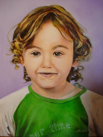 Mi nieto Ángel Oil Canvas Portrait