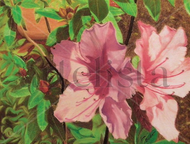 Azáleas Pastel Paper Floral Painting