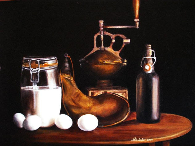 Claroscuro Oil Panel Still Life Paintings