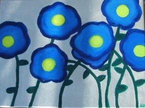 FLORES AZULES Oil Canvas Landscaping