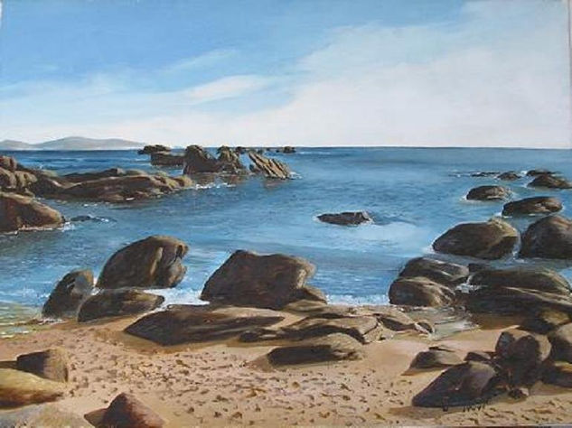 Monolitos en el mar Oil Canvas Marine Painting