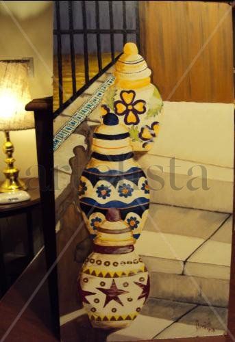 jarrones sobre escalones 