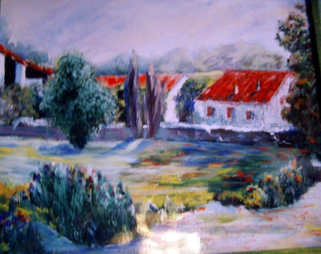 masia alt camp Oil Canvas Landscaping