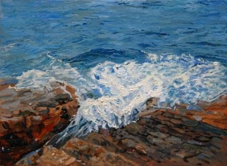 rocas rosas y grises Oil Canvas Marine Painting