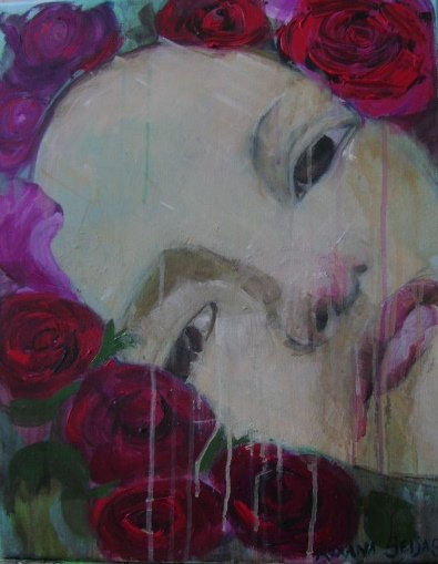 retrato con flores