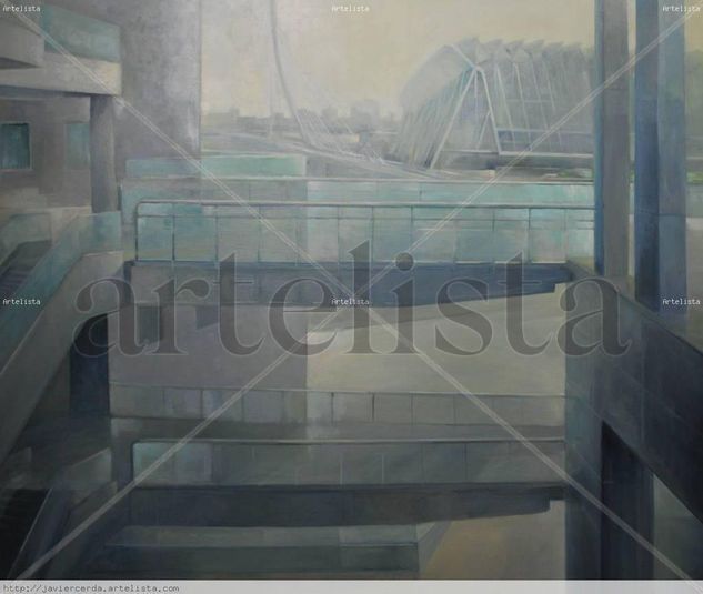 CIUDAD DE LAS ARTES DESDE EL CENTRO COMERCIAL Oil Canvas Landscaping