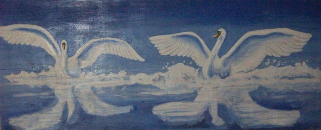 cisnes Oil Panel Animals