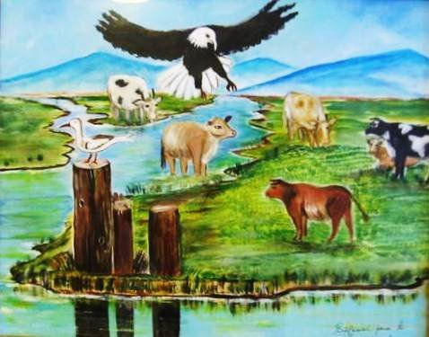 Dia de campo #2 Oil Canvas Animals