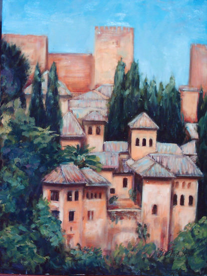 Palacios arabes ( Alhambra) II Oil Canvas Landscaping