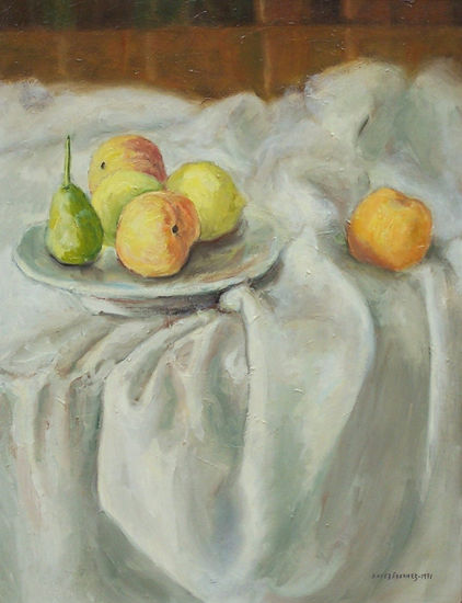 BODEGÓN., MELOCOTONES. Oil Canvas Still Life Paintings