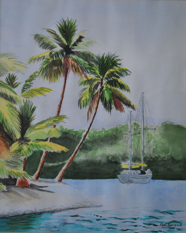 Isla con palmeras