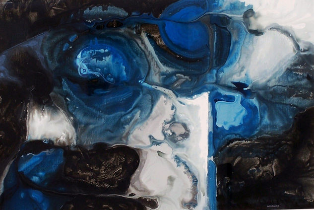 TORMENTA EN LA NOCHE-AZUL. (Abst. Onírica) Oil Canvas Others