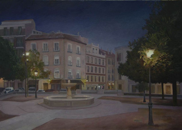 Plaza de los Carros Oil Canvas Landscaping