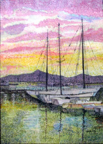 Puerto de la Costa Brava Watercolour Paper Marine Painting