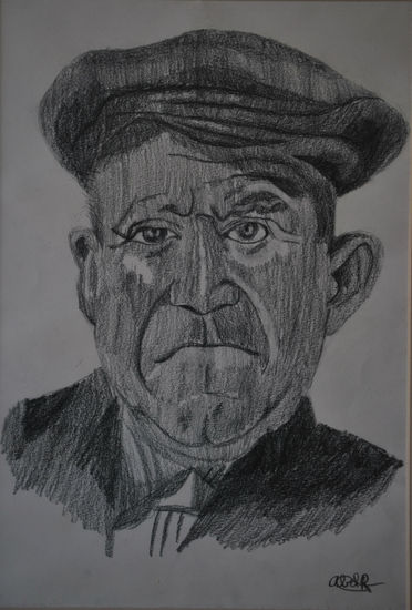 Abuelo Lápiz (Negro) Papel Retrato