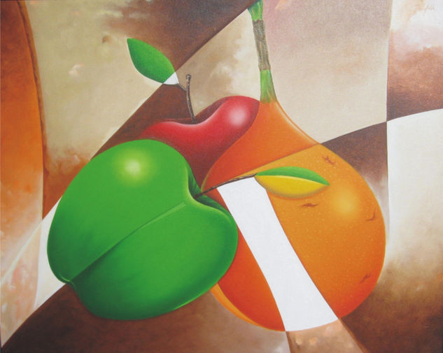 GRANADILLA Y MANZANAS Oil Canvas Still Life Paintings