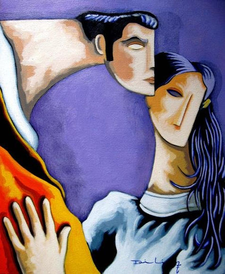 BACÁN Y BAGASETA II. Acrylic Canvas Figure Painting