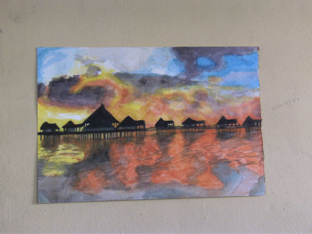 atardecer Watercolour Paper Landscaping