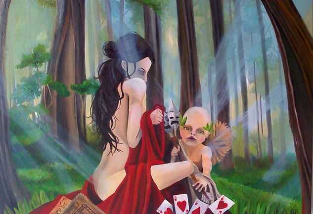 Yaque y Cupido Oil Canvas Landscaping