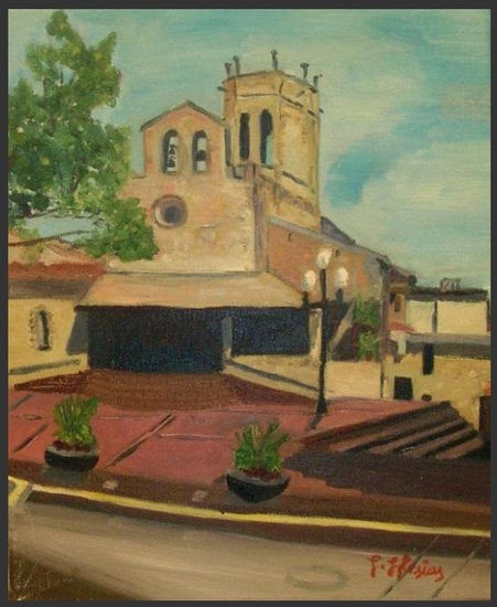 Iglesia de Santa Perpetua Mogoda Oil Canvas Landscaping