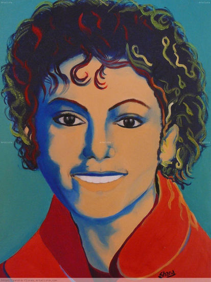 Michael Jackson feliz Óleo Lienzo Retrato