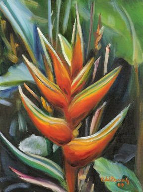 Heliconia Oil Canvas Landscaping