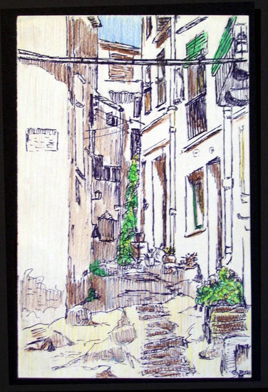 Calle de Cadaqués Mixed Media