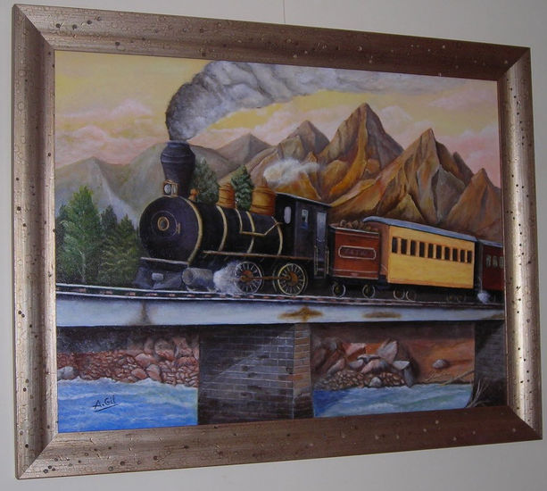 VIEJO TREN Acrylic Canvas Landscaping