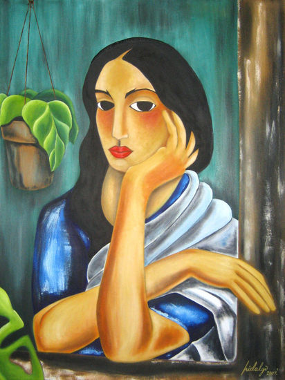 Gitana en la ventana Oil Canvas Portrait