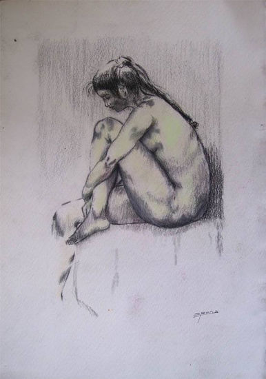 pose sentada Charcoal