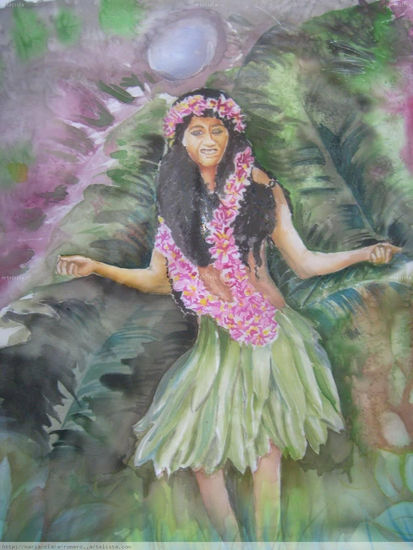 bailarina Watercolour Textile Figure Painting