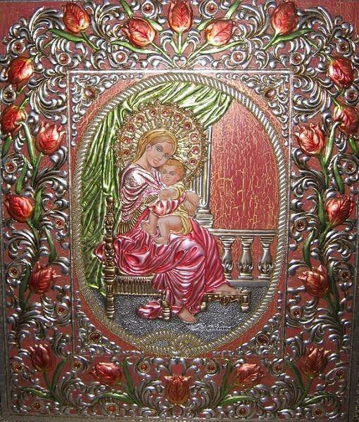 La Virgen y El Niño II ( Tulipanes )