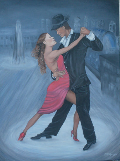 Buenos Aires Tango Oil Canvas Figure Painting