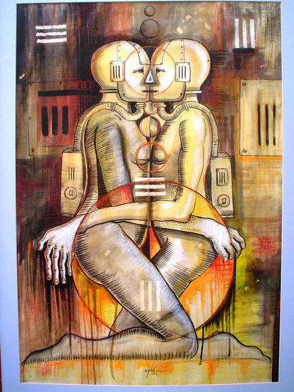 PAREJA DE RECIEN CASADOS Mixed Media