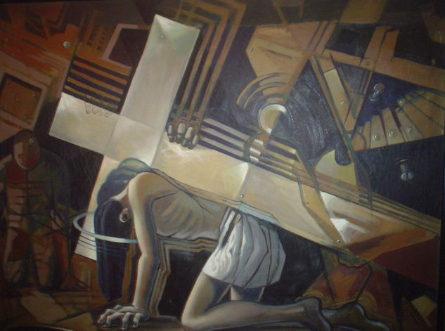 VIA CRUCIS Oil Canvas Figure Painting