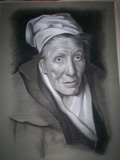 retrato de una vieja loca , 2009 Carboncillo