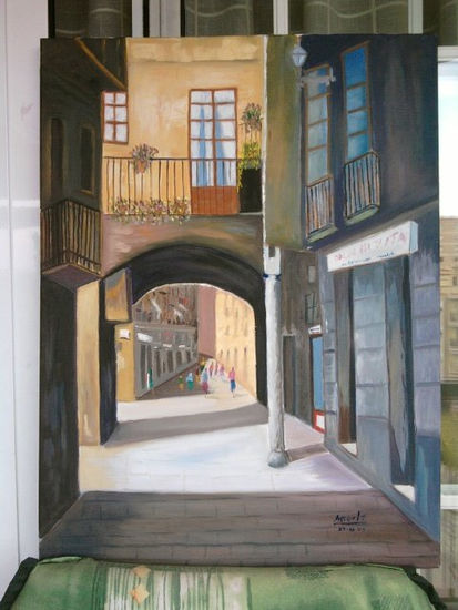 61-LUZ DE CALLE Oil Canvas Landscaping