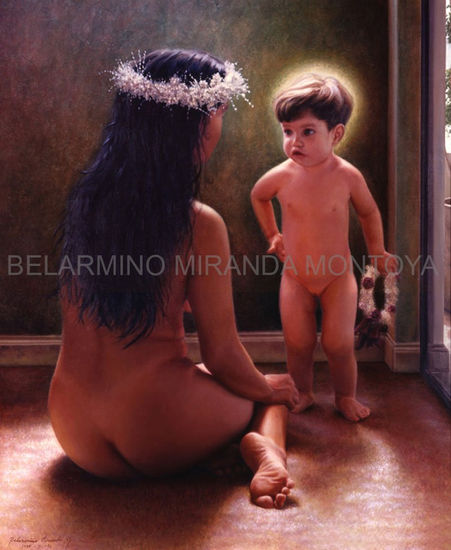 De la serie (madre, hija y espíritu) Óleo Lienzo Desnudos