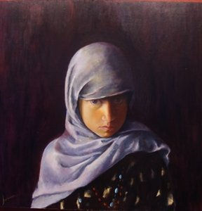 Un instante Oil Panel Figure Painting