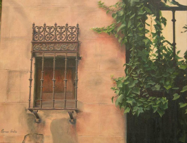 La hiedra y la ventana Oil Canvas Landscaping