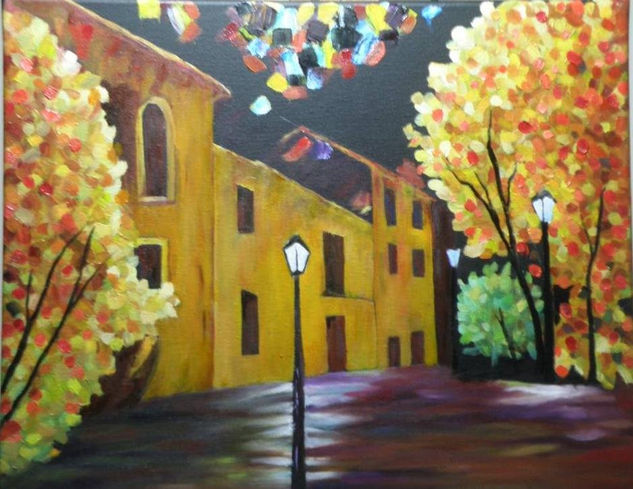 Calle solitaria Oil Canvas Landscaping