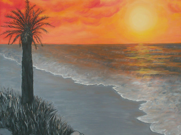 Atardecer Oil Canvas Marine Painting