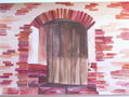 puerta en rojo