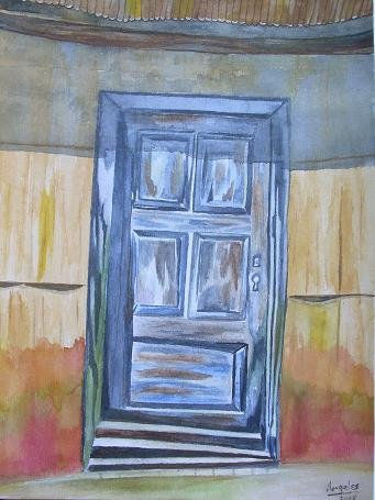puerta en azul 
