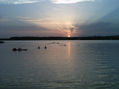 Puesta de sol en el pantano con algún bañista, (Sunset in the swamp with a bather)