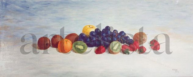 Bodegón con uvas de invernadero