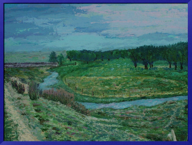 Paisaje con rio en aldea del rey niño (Avila) Acrylic Panel Landscaping