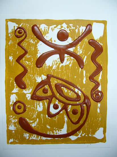 ROJO INGLES SOBRE OCRE Y BLANCO Acrylic Card Others