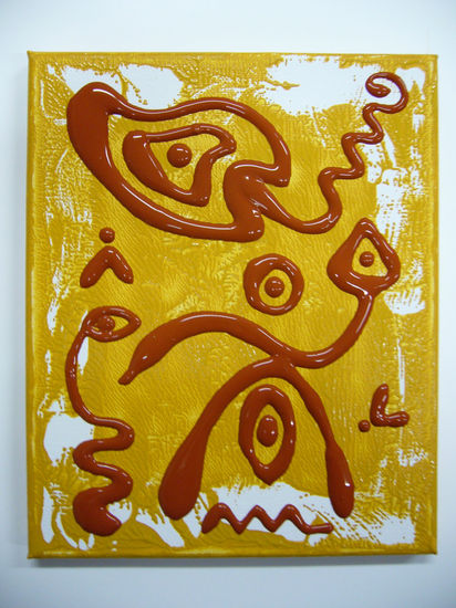 ROJO INGLES SOBRE OCRE Y BLANCO 2 Acrylic Canvas Others